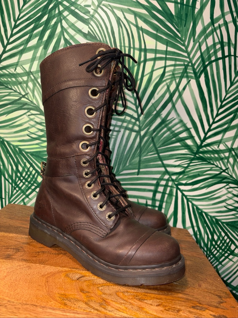 Dr. Martens Triumph Brown Leather Fold Down Biker Boots Women’s 7